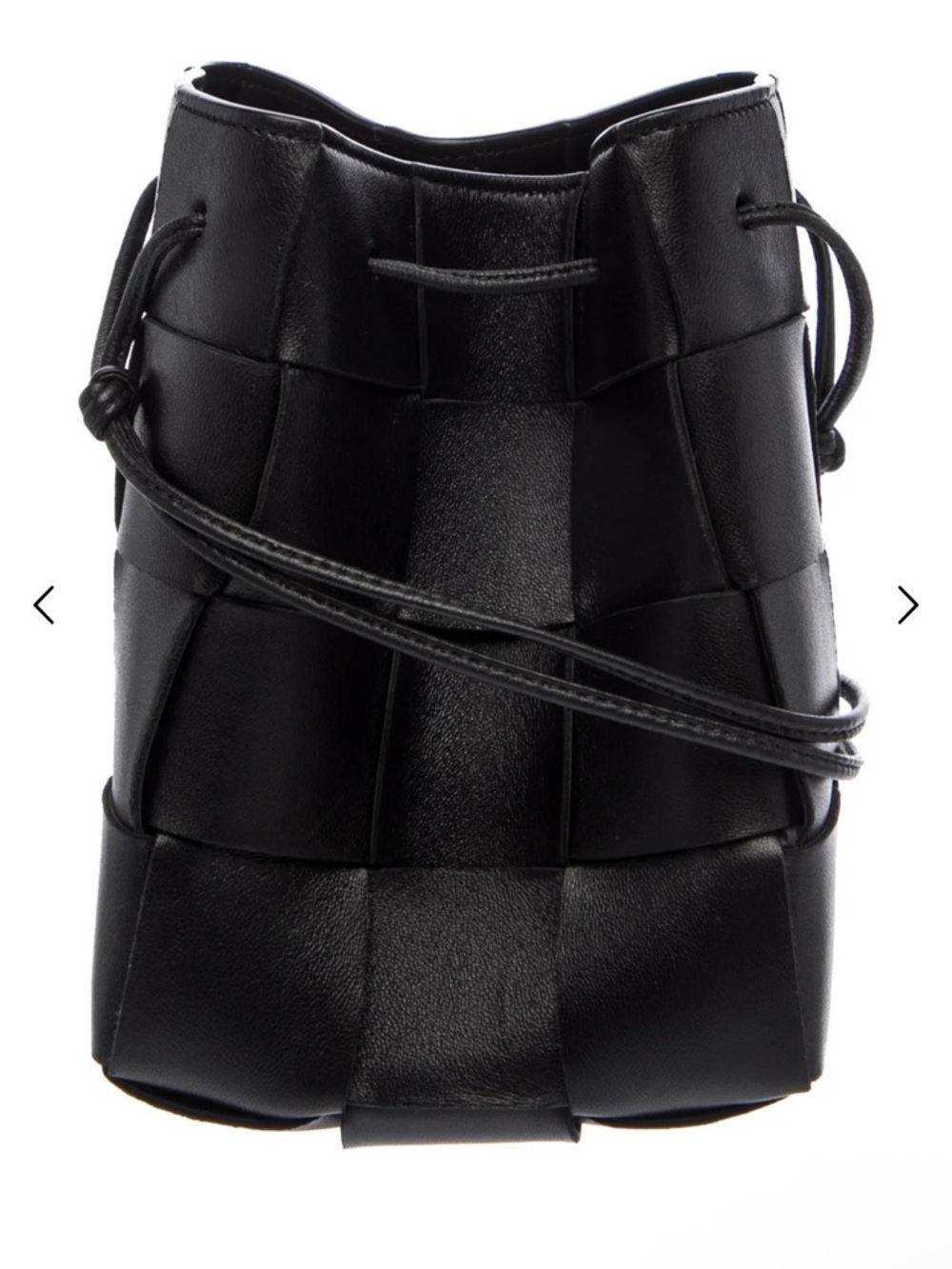 Bottega Veneta Black Intrecciato Drawstring Crossbody Bag (AUTHENTIC)